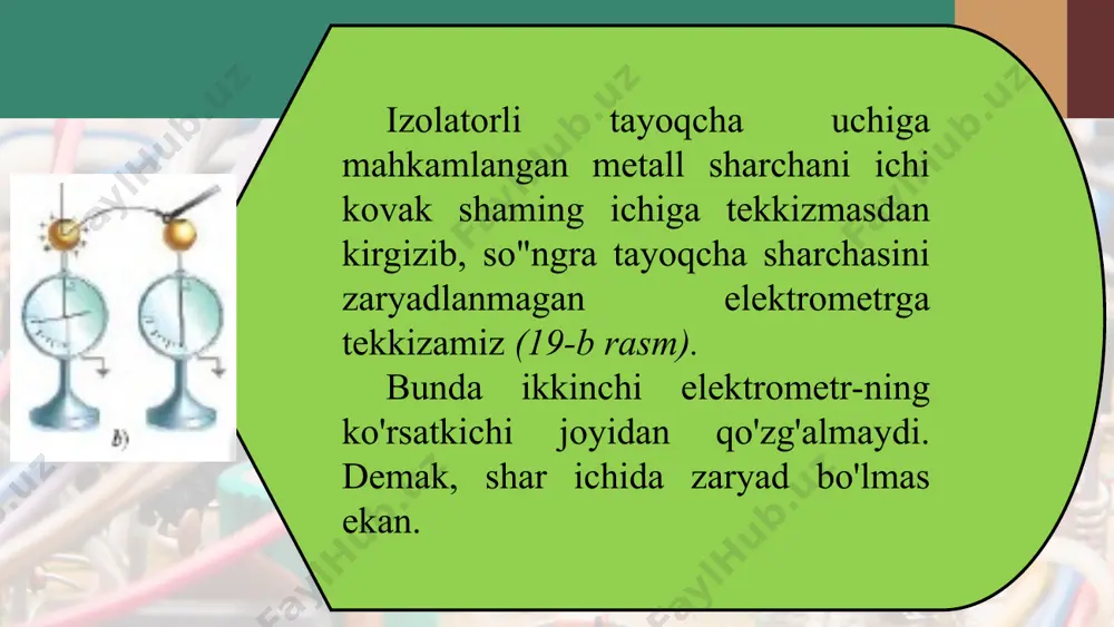 o'tkazgichlarda elektr zaryadlarning taqsimlanishi 8 - sinf - Page 5