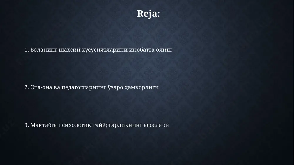 uyg'ularni kamaytirish uchun, bolalarga 3 ta nafas olish mashqlari va vizualizatsiya texnikasini o'rgatish toshkentdagi maktabgacha ta'lim muassasalarida samarali natijalar bergan. yangi muhitga moslashishga yordam berish bolaning yangi maktabdagi 1-kunidan keyin, oila a'zolari bilan muhokama qilish va tajribalarini baham ko'rish, 5 yoshdan 7 yoshgacha bo'lgan bolalar uchun muhim hisoblanadi, samarkanddagi bolalar psixologlari buni tavsiya qiladilar. o'yinlar orqali, masalan, "maktabga boramiz" rollari o'yini yordamida, bolani yangi maktab muhitiga tayyorlash, 3-4 yoshli bolalar uchun samarali bo'ladi, toshkentdagi eksperimentlar buni tasdiqlaydi. bolaning ijtimoiy-emotsional rivojlanishi ijtimoiy normalarni o'zlashtirish jarayoni 6-7 yosh oralig'ida faol bo'lib, andijon viloyatida o'tkazilgan tajribalar shuni ko'rsatdiki, bolalarning 85% o'zaro munosabatlarida axloqiy qoidalarga amal qilishni boshlaydi. bolaning ijtimoiy-emotsional rivojlanishi 5 yoshga kelib, o'z his-tuyg'ularini 3-4 ta so'z bilan ifodalashni o'rganadi, masalan, samarqanddagi bolalar bog'chasida o'tkazilgan kuzatuvlarda aniqlanganidek. mustaqillik va o'z-o'zini boshqarish ko'nikmalarini shakllantirish мактабга тайёргарлик жараёнида болаларда 2-3 та оддий вазифани мустақил бажариш малакаларини ривожлантириш, масалан, ўз хатти-ҳаракатларига масъулиятни ҳис этиш ва …