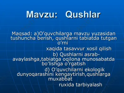 qushlar — PPT