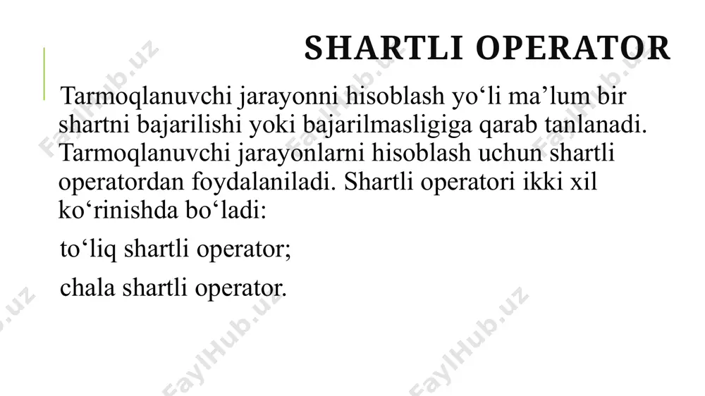 tarmoqlanish va uzilishlarni tashkil etish operatorlari - Page 5