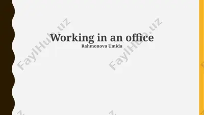 working in an office — PPTX