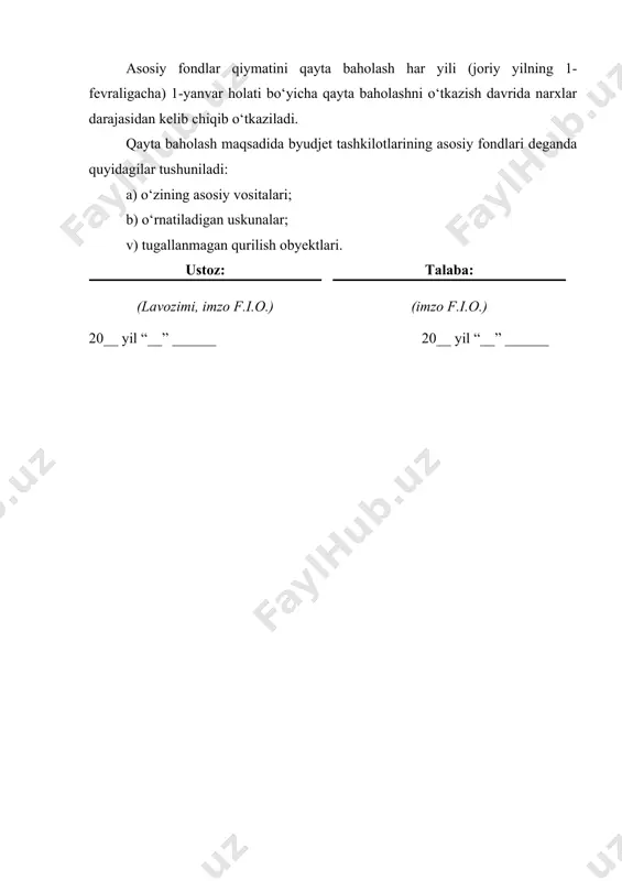 l “__” ______ 20__ yil “__” ______
