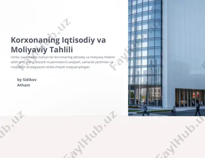 korxonaning iqtisodiy va moliyaviy tahlili — PPTX