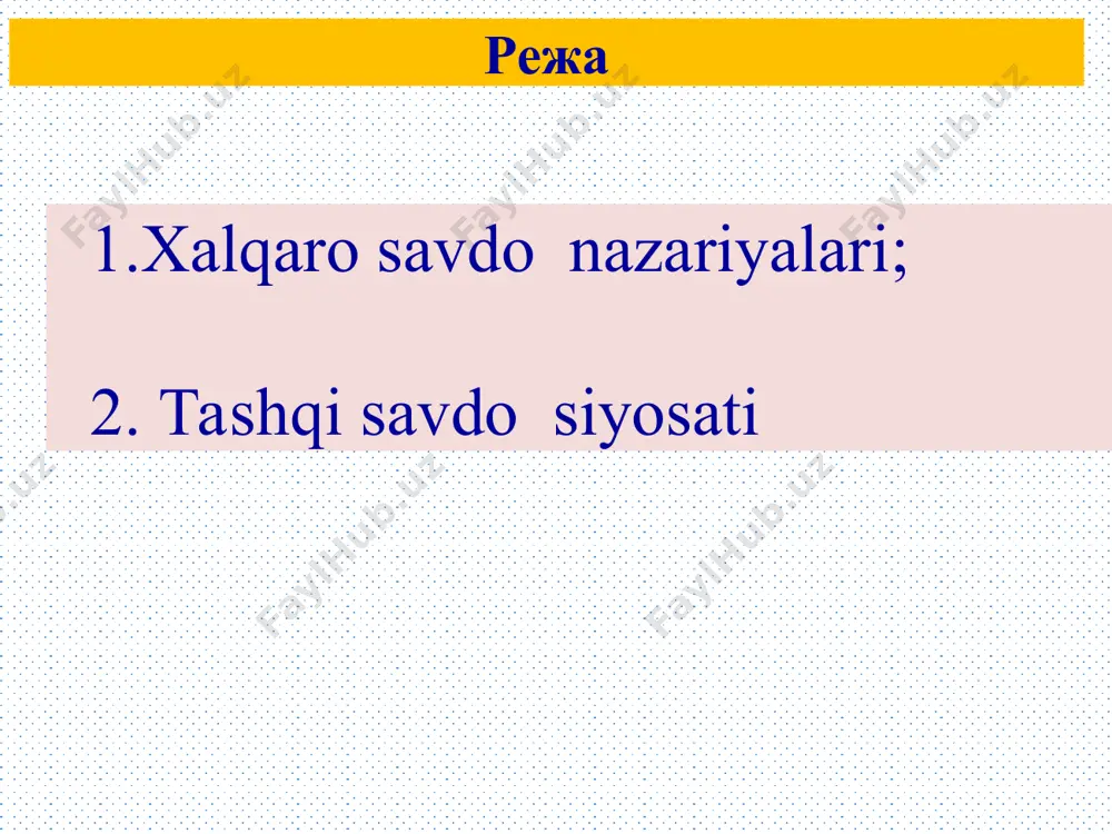 r ishlab chiqarish samaradorligini ta’minlashda yoki ko‘proq ustunlikka ega bo‘lgan yoxud kamroq zaiflikka ega bo‘lgan mahsulot ishlab chiqarish va sotishga ixtisoslashsalar maqsadga muvofiq bo‘ladi. bunday vaziyatlarda ikki mamlakat o‘rtasidagi savdo ko‘proq imkoniyatlar olib keladi. nisbiy ustunlik ustunlik nazariyasiga ko‘ra: – xeksher olinning neoklassik konsepsiyasida keltirilgan uch vaziyat mamlakatlar o‘zlarida ortiqcha bo‘lgan ishlab chiqarish omilini ko‘p talab qiladigan mahsulotlarni eksport qilishadi va aksincha, o‘zlarida taqchil bo‘lgan ishlab chiqarish omillarini ko‘p talab qiladigan mahsulotlarni import qiladilar. xalqaro savdo yo‘lidagi cheklashlar bekor qilinsa tovarlarning turli mamlakatlardagi «omil narxi» (tannarxi) ning tenglashishi kabi o‘zgarishlar ko‘zatiladi. mahsulotlar eksporti o‘rnini asta sekin ishlab chiqarish omillari eksporti egallaydi. m. porterga ko‘ra mamlakat tarmoqlari va firmalarining raqobat ustunligini belgilovchi omillar qo‘shimcha omillar zarur sifatga ega va yetarlicha miqdordagi ishlab chiqarish omillarinig mavjud bo‘lishi mamlakat ichida mazkur tarmoq mahsulotiga bo‘lgan talabning xususiyatlari, uning sifat va miqdor xarakteristikalari asosiy omillar tasodifiy hodisalar tashqi faoliyat iqtisodiy yurituvchi korxonalarni qo‘llab- quvvatlash bo‘yicha …