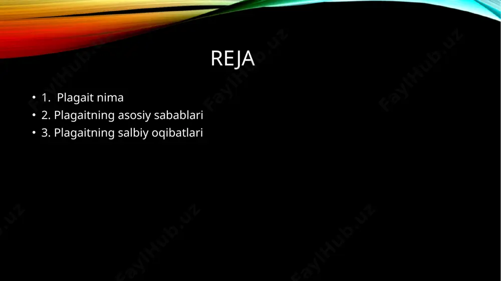 qilishni osonlashtiradi. 1. ilmiy va akademik nufuzning pasayishi: plagiat qilgan shaxsning ilmiy yoki akademik obro‘si jiddiy zarar ko‘radi. uning ishonchli va halol tadqiqotlar olib borishiga bo‘lgan ishonch yo‘qoladi. 2. juridik va huquqiy jazo: plagiat huquqbuzarlik sifatida qaraladi, ayniqsa tijorat maqsadlarida yoki mualliflik huquqi buzilgan hollarda. bu turli jazolarga, shu jumladan, ma'lumotlarning o‘zlashtirilishi, sud jarayonlari va nafaqalariga olib kelishi mumkin. 3. shaxsiy obro‘ning yo‘qolishi: plagiat qilgan shaxsning shaxsiy obro‘si ham zarar ko‘radi. uning ishonchli va halol shaxs sifatida ko‘rilishi qiyinlashadi, bu esa kelajakdagi professional imkoniyatlarga ta'sir qiladi. 4. ilmiy rivojlanishga putur yetkazish: plagiat yangi bilim va yutuqlarni kashf etish va ilmiy sohada haqiqiy innovatsiyalar qilishni to‘xtatadi. odamlar o‘z fikrlarini, tadqiqotlarini yoki ijodiy ishlarini o‘g‘irlagan bo‘lsalar, ilm-fan rivojlanmaydi. 5. motivatsiya va ijodkorlikning pasayishi: plagiat taqdim etish, o‘z ijodiy ishini yaratish o‘rniga boshqalarning ishini o‘g‘irlagan shaxsda ijodkorlik va motivatsiya pasayishi mumkin. bu hammasi sohaning rivojlanishiga zarar keltiradi. 6. tadqiqot va ta'limdagi ishonchsizlik: plagiatning …