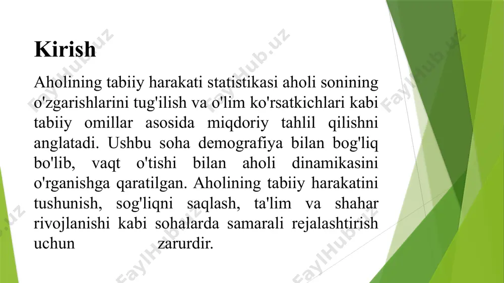 hun muhimdir. aholi harakati, tug‘ilish va o‘limo‘rta o‘zgarishlar, iqtisodiy o‘sish darajasini qanday ta’sir qiladi va aksincha, iqtisodiy sharoitlar aholi harakatiga qanday ta’sir etadi, bu masalalar ko‘plab tadqiqotlar va nazariyalar asosida o‘rganilgan. ahola harakati tug‘ilish va o‘limo‘rta o‘zgarishlar, shuningdek, migratsiya jarayonlarini o‘z ichiga oladi. tug‘ilish ko‘rsatkichlari yuqori bo‘lgan mamlakatlarda ko‘pincha iqtisodiy o‘sish tezroq bo‘lishi kuzatiladi, chunki yosh avlod iqtisodiy faoliyatga jalb etilishi mumkin. misol uchun, rivojlanayotgan mamlakatlarda, odatda, yuqori tug‘ilish ko‘rsatkichlari va aholi o‘sishi tezligi mavjud bo‘lib, bu ular uchun yangi ish o‘rinlari va xizmatlarni yaratish zaruratini keltirib chiqaradi. biroq, o‘limo‘rta ko‘rsatkichlari ham iqtisodiy o‘sishga ta’sir etadi. o‘limo‘rta ko‘rsatkichlari yuqori bo‘lsa, bu mamlakatda resurslar va xizmatlar taqsimotida muammolar yuzaga kelishi mumkin. o‘zgacha, demografik o‘zgarishlar, ayniqsa, aholi qarish jarayoni, iqtisodiy o‘sishga salbiy ta’sir ko‘rsatishi mumkin. mamlakatlarda aholi qarishi, ishchi kuchining kamayishi, pensiya va sog‘liqni saqlash tizimlariga bosim o‘tkazishi mumkin, bu esa iqtisodiy barqarorlikka tahdid soladi. shu bilan birga, ijtimoiy va iqtisodiy omillar …
