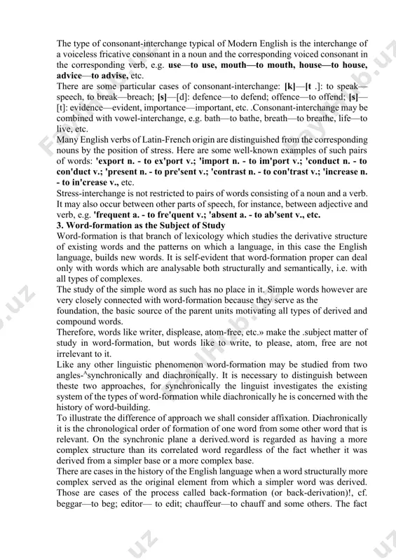 of the vocabulary does come about through the appearance of a pair of homonyms. - the appearance of homonyms is not a means of creating new words, but it is the final result of a long and labourious process of sense-development. futhermore, there are no patterns after which homonyms can be made in the language. - diverging sense-development results in a semantic isolation of two or more meanings of a word, whereas the process of word-formation proper is characterized by a certain semantic connection between the new word and the source lexical unit. for these reasons diverging sense-development leading to the appearance of two or more homonyms should be regarded as a specific channel through which the vocabulary of a language is replenished with new words and should not be treated on a part with the processes of word-formation, such as affixation, conversion and composition. the shortening of words also …