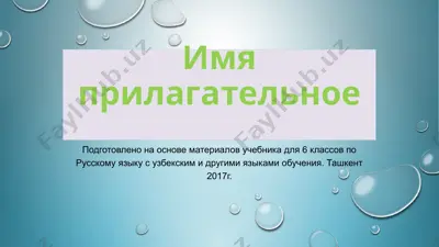 имя прилагательное. 6 -sinf — PPTX