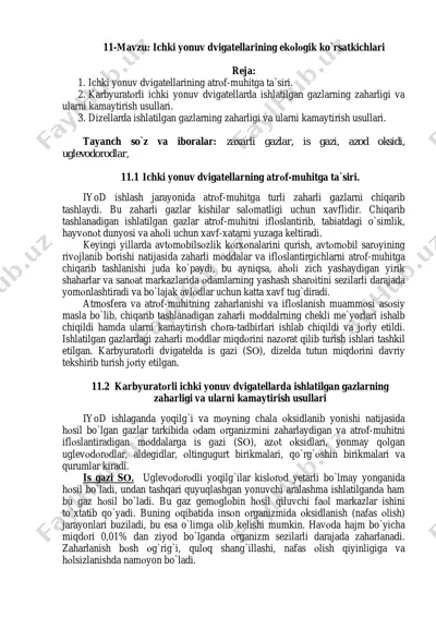 ichki yonuv dvigatellarining ekоlоgik ko`rsatkichlari — PDF