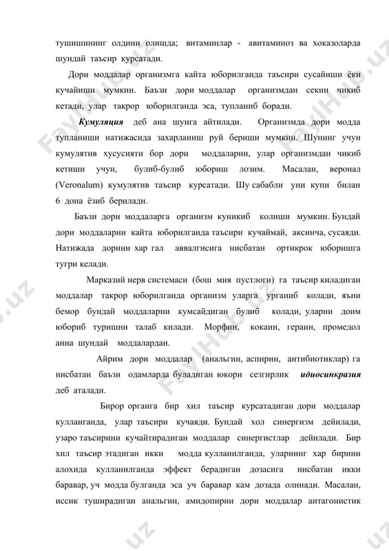 одам организмига доривор моддаларнинг таъсири - Page 5