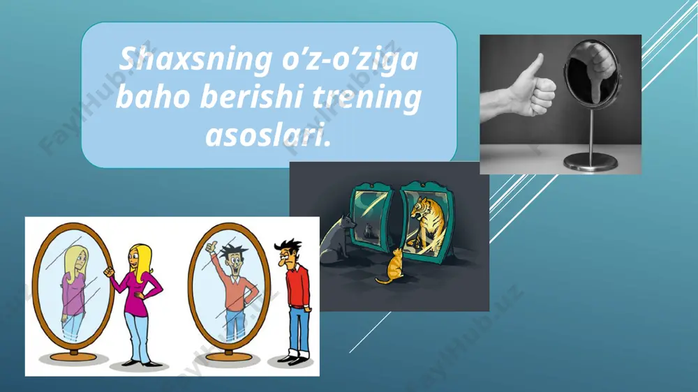 i va darajalari darajasiga (yoki kattaligiga) qarab , u yuqori, o'rta yoki past bo'lishi mumkin; realizmiga ko'ra, o'zini-o'zi qadrlash adekvat va noto'g'ri, ular orasida kam baholangan va ortiqcha baholanganlar ajralib turadi; o'z-o'zini hurmat qilish strukturasining o'ziga xos xususiyatlariga qarab, u ziddiyatli va konfliktsiz bo'lishi mumkin (uni konstruktiv va buzg'unchi deb ham atash mumkin); vaqtinchalik munosabatlarga kelsak , prognostik, joriy va retrospektiv o'z-o'zini hurmat qilish mavjud; o'z-o'zini hurmat qilish kuchiga qarab, u barqaror yoki beqaror bo'lishi mumkin. qo'shimcha ravishda , umumiy o'z-o'zini hurmat qilish (yoki global) ham mavjud bo'lib, u inson tomonidan boshdan kechirilgan mukofotlarni yoki uning xatti-harakatlari, xatti-harakatlari va fazilatlarini tanqid qilishni va shaxsiy o'zini o'zi qadrlashni (bu faqat ma'lum tashqi xususiyatlar bilan bog'liq) aks ettiradi. yoki shaxsning fazilatlari). shuni ta'kidlash kerakki, psixologiyada "optimal o'zini o'zi qadrlash" iborasi ham qo'llaniladi, ko'pchilik psixologlar quyidagi darajalarni o'z ichiga oladi: o'zini o'zi qadrlashning o'rtacha darajasi; o'rtachadan yuqori; yuqori darajasi optimal o'z-o'zini hurmat qilish …