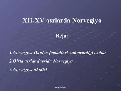 xii-xv asrlarda norvegiya — PPT