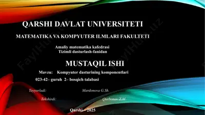 kompyuter dasturining komponentlari — PPTX