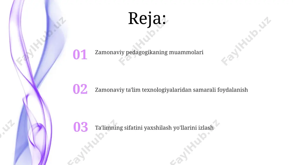 amaradorligini 15% ga pasaytirishi mumkin. zamonaviy texnologiyalar, masalan, smart-doskalar va onlayn platformalarni 80% maktablarda qo'llashga qaramasdan, ularning samarali integratsiyasi uchun malakali o'qituvchilar soni toshkent shahrida 30% dan kam. ta'limning axborotlashuvi va uning muammolari o'zbekistondagi maktablarning 60% ga yaqini elektron o'quv resurslariga etarli darajada ega emas, bu esa ta'lim jarayonida sifatli va zamonaviy ta'lim materiallaridan foydalanishni cheklaydi. axborot texnologiyalari ta'limining sifati va samaradorligiga ijobiy ta'sir ko'rsatishiga qaramay, o'qituvchilarning 30% dan ortig'i samarqand viloyatida zamonaviy dasturlar va platformalardan foydalanishda qiyinchiliklarga duch kelmoqdalar. o'quvchilarning bilim olishga bo'lgan motivatsiyasi iqtisodiy jihatdan zaif oilalardagi o'quvchilarning (taxminan 60%) bilim olishga bo'lgan motivatsiyasi, samarqand viloyatida o'tkazilgan sotsiologik so'rov natijalariga ko'ra, oilaviy muammolar va qo'shimcha daromad manbasiga ehtiyoj tufayli past bo'ladi. 2023-yilgi tadqiqotlar shuni ko'rsatdiki, toshkentdagi maktablarda o'quvchilarning 30% dan ortig'i fanlarga qiziqishining pasayishi va motivatsiyaning yetishmasligidan shikoyat qilishadi, bu esa o'qish natijalariga salbiy ta'sir ko'rsatadi. baholash tizimining samaradorligi сурхондарё вилоятидаги 25 та мактабда амалга оширилган янги баҳолаш …