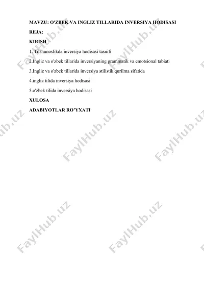 inversiya hodisasi — DOCX