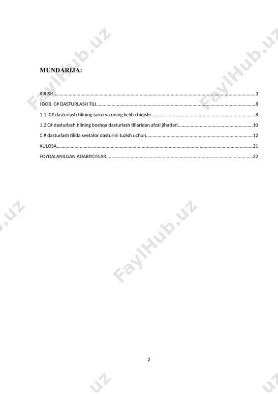 shda, axborotlar, ularni qayta ishlash va uzatishning ahamiyati tobora ortib borishidadir. bu esa o‘z navbatida jamiyatning har bir a’zosidan axborotlashtirish va axborot texnologiyalari sirlarini, uning qoida va qonuniyatlarini mukammal bilishni taqozo etadi. fan va texnologiyalarning rivojlanishi, taraqqiy etishi va o‘zaro integratsiyalashuvi jadallashmoqda, shu bilan birga yangi innovatsion texnologiyalar yaratish hamda ishlab chiqarishning turli javhalarida qo‘llanishi har bir yoshni o‘z mutaxasisligini mukammal egallashini taqozo etadi. bugungi kunda kompyuter inson faoliyatining turli sohalariga kirib bormoqda. natijada dasturiy ta‘minotga bo‘lgan talab tobora kengayib bormoqda. bu o‘z navbatida dasturchilarga bo‘lgan talabni oshiradi. hozirgi kunda kompyuter va axborot texnologiyalari taraqqiyotida katta yutuqlarga erishilmoqda. mamlakatimizda xalq xo‘jaligi tarmoqlarida: ishlab chiqarish jarayonlari, ofis ishlari, bank operatsiyalari, axborot almashinuv jarayonlari, milliy xizmat ko‘rsatish muassasalari, ilmiy tadqiqot ishlari, texnikalarni avtomatik va masofadan boshqarish masalalari, ommaviy axborot vositalari, tibbiyot maskanlaridagi jarayonlarda kompyuterlar va axborot texnologiyalari muvaffaqiyatli qo‘llanilmoqda. hozirgi vaqtda bir qancha dasturlash tillari mavjud bo‘lib, ular har xil sohaga doir …