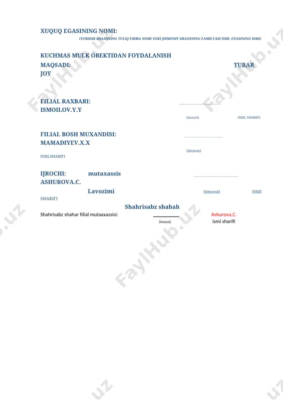 kuchmas mulk obektiga kadastre yig'ma jildi - Page 3