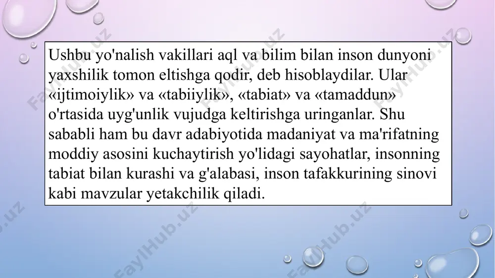 da ziddiyatli fikriar uyg'otadi. u inqilobning qon to'kuvchi, birodarkushlik mohiyatini qabul qila olmaydi, o'z vatanida bunday hodisalar bo'lishini istamaydi. «venetsiya epigrammalari» (1790), «fuqaro general» dramasi (1793), «nemis muhojirlari suhbati» novellasi (1794), «german va doroteya» dostoni (1794) da ana shu qarashlar aks etgan. 1794-yili nemis klassitsizmining yorqin namoyandasi g.shiller bilan do'stlashadi. gyotening dunyoqarashiga sharq ijtimoiy-falsafiy qarashlarining ta'siri katta bo'lgan. sharq mavzusiga murojaat qilishini uning o'zi shunday izohlaydi: «yevropadagi hayot sharoiti va davr taqozo qiladi». napoleon urushidan so'ng tushkunlikka tushgan yevropa voqeligidan ko'ra sharq uni o'ziga ko'proq jalb qiladi. gyote sharq mamlakatlari madaniyati, tarixi, adabiyotini juda yaxshi bilgan, firdavsiy, anvoriy, sa'diy, nizomiy, rumiy, hofiz, jomiy kabi buyuk sharq ijodkorlari asarlari bilan yaqindan tanish bo'lgan. u hofiz sheroziyni o'ziga ustoz deb biladi. sharq she'riyatidagi hayotsevarlik, inson aqliga, imkoniyatlariga ishonch tuyg'usi uni o'ziga maftun qiladi. bu kayfiyat uning 1819-yilda e'lon qilingan «mag'rib-u mashriq devoni» she'rlar turkumida o'z ifodasini topgan. ayni paytda gyote buyuk asari …