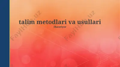 talim metodlari va usullari — PPTX