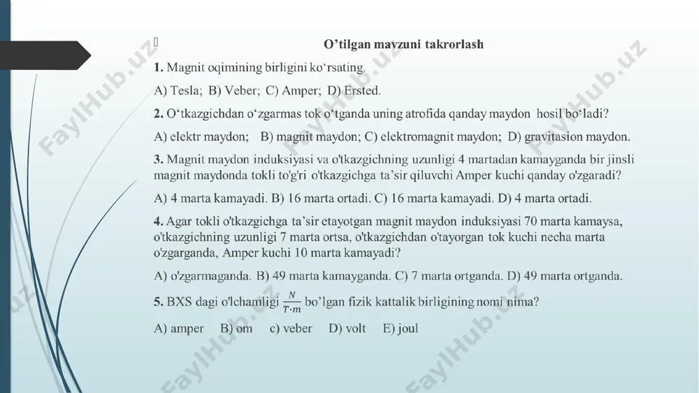 tokli o‘tkazgichlarning o‘zaro ta'sir kuchi - Page 5