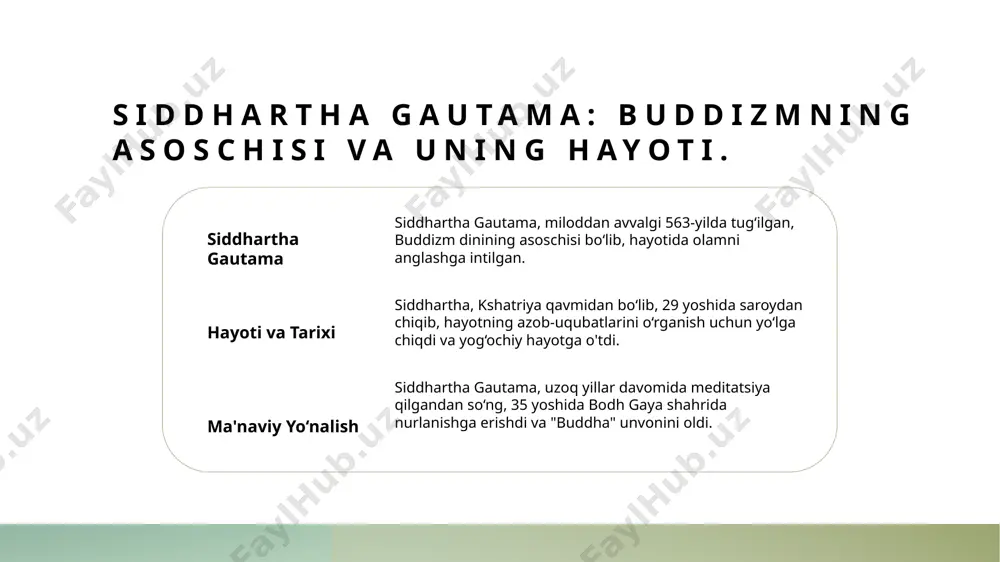 ana va theravada - mahayana va theravada, buddizmning asosiy oqimlaridir. mahayana ko'proq xayr-saxovatga, theravada esa shaxsiy rivojlanishga urg'u beradi. 3 zen buddizmi - zen buddizmi, meditatsiyaga asoslangan amaliyotlar bilan ajralib turadi. u, ruhiy o'sishni va hozirgi zamon tajribasini muhim deb hisoblaydi. mahayana va theravada: buddizmning ikkita asosiy yo'nalishi. 01 mahayana: katta yo'nalish mahayana buddizmning asosiy yo'nalishi bo'lib, u kengroq va ko'pchilikka yo'naltirilgan tamoyillarni o'z ichiga oladi, masalan, bodhisattva g'oyasi. 02 theravada: an'anaviy yo'nalish theravada buddizmi, asosan, janubi-sharqiy osiyo mamlakatlarida tarqalgan bo'lib, u siddhartha gautama ta'limotlariga qat'iy amal qilishni ta'kidlaydi. 03 o'xshashlik va farqlar ikkala yo'nalish ham ahloqiy qadriyatlar va meditatsiyaga e'tibor beradi, ammo ularda ruhiy maqsad va yo'lga yondashuvlarida farqlar mavjud. zen buddizmi: meditatsiya va ruhiy o'sishga ta'siri. 1 zen buddizmining tushunchasi - zen buddizmi, buddizmning bir oqimi bo'lib, meditatsiyaga katta e'tibor qaratadi. u, tafakkur va ichki tinchlikka erishish uchun oddiy hayot tarzini o'z ichiga oladi. 2 meditatsiyaning roli - …