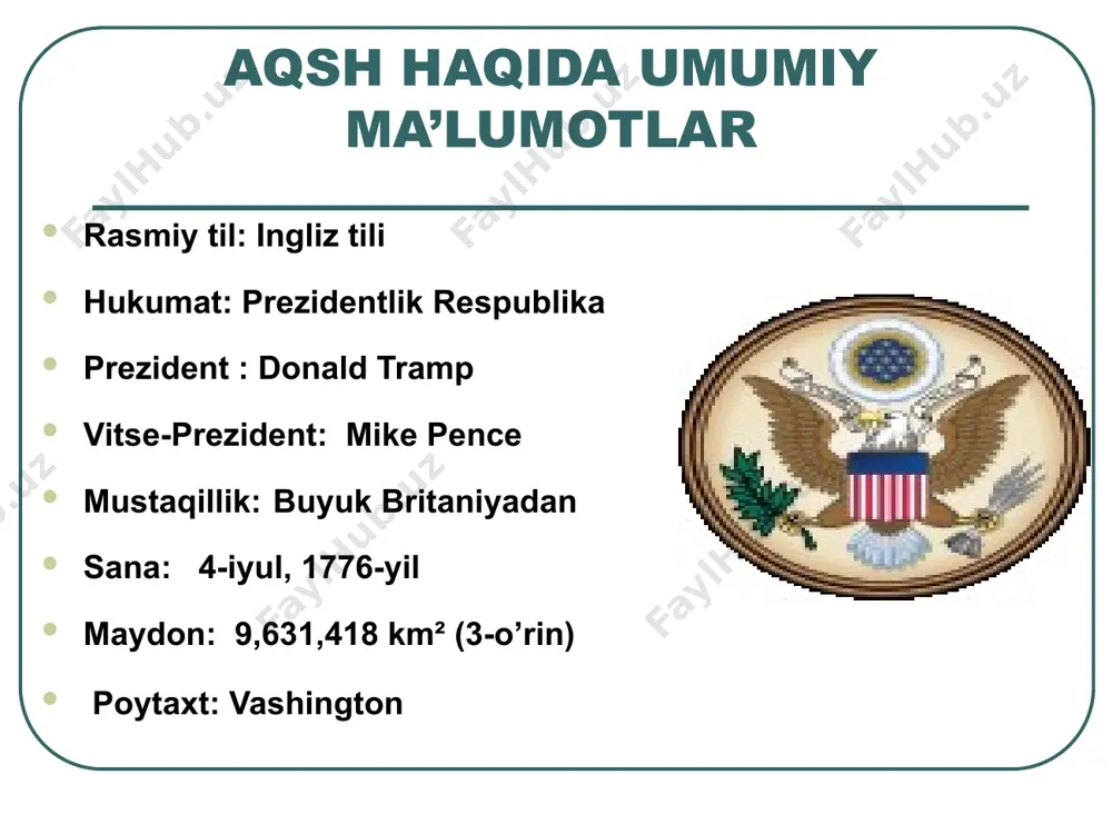 huquqiy protsedura – bu biror shaxsni jinoyat sodir etganlikda ayblashdan oldin o’tkazilishi lozim bo’lgan ma’lum yuridik harakatlar tizimi hisoblanadi. politsiya va harbiylar yetarli asoslar mavjud bo’lmasdan turib biror shaxsni ushlab turishi yoki tintuv qilishi, shuningdek, sudning ruxsati bo’lmay turib biror shaxs uyida tintuv o’tkazishi mumkin emas. jinoyat sodir etishda ayblanayotgan shaxslar ishlari darhol u kabi insonlardan tashkil topgan hakamlik sudlari tomonidan ko’rib chiqilishi kafolatlanadi. ayblanuvchi yurist xizmatidan foydalanish, o’z himoyasi uchun guvohlar keltirish huquqi bilan kafolatlanadi. shafqatsiz va g’ayrioddiy jazolarni qo’llash taqiqlanadi. aqsh konstitutsiyasining kelib chiqish tarixi aqsh konstitutsiyasi “tirik hujjat” deya nomlanadi, chunki amerika xalqi shtat va federal darajadagi hokimiyatlarga o’z vakillari orqali qatnashib, konstitutsiyani kerakli hollarda o’zgartirishi mumkin. bunday tuzatishlar konstitutsiyaga tuzatishlar deya ataladi. konstitutsiyaga to’g’irlash kiritish uzoq va qiyin jarayon hisoblanadi, shuning uchun ham amerika konstitutsiyasi tarixida bunday hodisalar 27 marotaba sodir bo’lgan xolos. “huquqlar to’g’risida bil”dan tashqari konstitutsiyaga kiritilgan asosiy tuzatishlar quyidagilardan iborat: 13-tuzatish—qulchilikni man etish, …