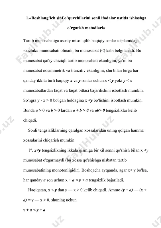 i. bunday yondoshishda x ni son deb qabul qilinadi. biroq yechimga ega bo'lmagan tenglamalar mavjud, masalan, 2x = 2x + 6. bund an yuqoridagi o'zgarishlarni bajarib 0 = 6 yolg'on tenglikka kelamiz. bu esa tenglamaning yechimi ni «x son tenglamaning yechimi bo'lsin» degan ibora bilan boshlash mumkin emasligini bildiradi. undan tashqari, tenglamani bunday usulda yechish ortiqcha ildizlarga olib keldi, bu iidizlar o'zgartirishlar kiritilganda hosil boigan tenglamalami qanoatlantiradi, ammo dastlab berilgan tenglamani qanoatlantirmaydi. shunday qilib, tenglamalami ko'rsatilgan usulda yechishda har bir topilgan ildizni tenglamaga qo'yib tekshirish kerak, buni har doim ham bajarib bo'lmaydi. shuning uchun tenglama va uning ildizlariga aniqroq ta'rif beramiz: x o'zgaruvchili fi (x) va f2(x) ikki ifoda berilgan bo'lsin, bunda x o'zgaruvchi birorta to'plamning qiymatlarini birin-ketin qabul qiladi. bir o'rinli fi (x) va f2(x) xe x predikatni tenglama deymiz. tenglamani yechish x o’zgaruvchining qiymatlarini topish, ya'ni berilgan predikatning rostlik to'plamini topish demakdir, bu qiymatlarni tenglamaga qo'yganda tenglik hosil …