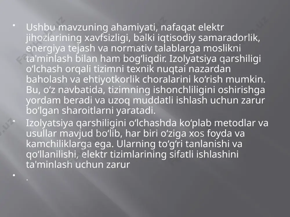 kabellar izolyatsiyasida qarshilik o‘lchash va uning ahamiyati - Page 5