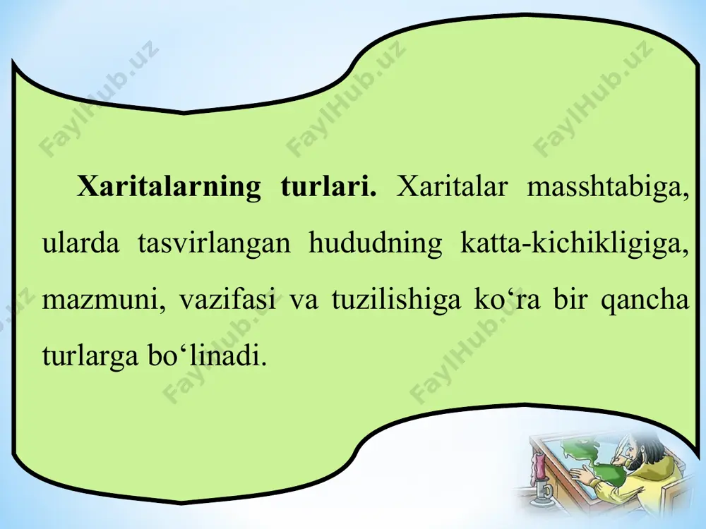 asi fanga flamand xaritashunosi merkator tomonidan kiritilgan. u o‘zi tuzgan xaritalar to‘plamini (1595- yil) livanning afsonaviy qiroli atlas nomi bilan ataydi. birinchi xaritalar to‘plami ii asrda klavdiy ptolemey tomonidan tuzilgan. hozirgi zamon atlaslarining asosiy xususiyatlari undagi xaritalarning bir butunligi, bir-biriga muvofiqligi va bir-birini to‘ldirishidir. atlaslar ham xaritalarga o‘xshab juda xilma-xil bo‘ladi. ular qamrab olgan maydoniga ko‘ra sayyoralar, dunyo, materiklar, tabiiy geografik o‘lkalar, davlatlar, viloyatlar atlaslariga; mazmuniga ko‘ra umumiy geografik va mavzuli atlaslarga bo‘linadi; vazifasiga ko‘ra ilmiy, ommabop (o‘lkashunoslik), o‘quv atlaslari, sayohat va yo‘l atlaslariga bo‘linadi. ilmiy atlaslar ma’lum bir joy haqida to‘la, ilmiy asoslangan ma’lumot beruvchi atlaslardir. bunday atlaslarda shu joyning tabiiy sharoiti, xo‘jaligi, aholisi va madaniyati ko‘rsatiladi. ommabop (o‘lkashunoslik) atlaslar keng o‘quvchilar ommasiga mo‘ljallangan bo‘lib, ular foydalanishga qulay va oson qilib tuziladi. ularda rasmlar, chizmalar, ma’lum bir hudud to‘g‘risidagi ma’lumotlar, tarixiy yodgorliklar ko‘rsatiladi. o‘quv atlaslari maktablar va oliy o‘quv yurtlarida foydalanish uchun mo‘ljallanadi. hozirgi paytda xarita va atlaslar xalq …