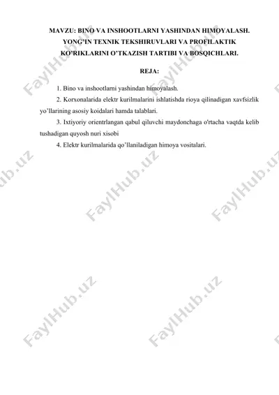 elektr toki va elektr yoyi ta'siri — DOCX