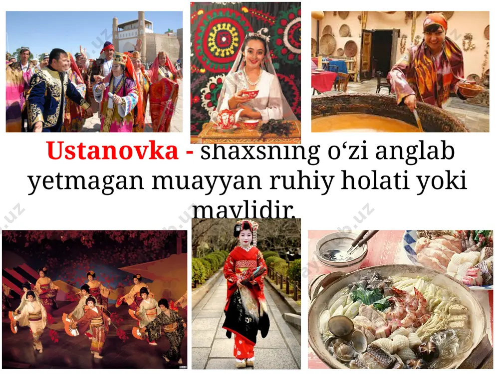 bilan munosabatlarida uni shaxs sifatida taqdim qiladi. mazkur funksiya asosan ijtimoiy ustanovkaning emotsional komponenti orqali amalga oshiriladi. 3. moslashtiruvchi funksiya. bu funksiya quyidagilarda namoyon bo'ladi: agarda ijtimoiy ustanovkalar jamiyatning (guruhning) real holatiga mos kelsa, u holda ular individga mazkur jamiyatga (mazkur ijtimoiy guruhga) moslashishiga imkon beradi. ijtimoiy ustanovkaning bu funksiyasi asosan uning xulq-atvor komponenti orqali amalga oshiriladi. v.a.yadovning 4 bosqichli dispozitsion konsepsiyasi elementar ustanovka (set) ijtimoiy ustanovka (attitud) bazaviy ijtimoiy ustanovka qadriyatlar tizimi image1.jpeg image2.jpeg image3.jpeg image4.jpeg image5.jpeg image6.jpeg image7.jpeg image8.jpeg image9.jpeg image10.jpeg image11.jpeg image12.jpeg image13.jpeg image14.jpeg image15.jpeg image16.jpeg image17.gif image18.jpeg image19.jpeg image20.jpeg image21.jpeg image22.jpeg image23.jpeg image24.jpeg image25.jpeg image26.jpeg image27.jpeg image28.jpeg image29.jpeg image30.jpeg image31.jpeg image32.png image33.png image34.jpeg image35.jpeg image36.jpeg image37.jpeg image38.jpeg image39.jpeg image40.jpeg image41.jpeg image42.jpeg 166625421 /docprops/thumbnail.jpeg