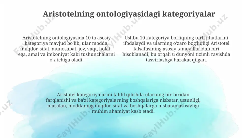 aristotel forobiy va kant ontologiyasida kategoriyalarning tasnifi - Page 4