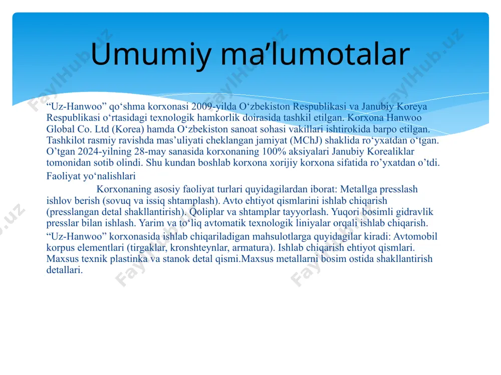 nwoo global co. ltd (janubiy korea press turi: vertikal gidravlik press boshqaruv turi: elektr-gidravlik avtomatlashtirilgan tizim ishlash rejimlari: qo’lda / yarim avtomatik / to’liq avtomatik kdp4-30 gidravlik pressining texnik tavsifi ko‘rsatkich nomi qiymati o‘lchov birligi izoh ishlash kuchi ( capacity) 30 tonna pressning asosiy bosim kuchi yurish masofasi (stroke) 600 mm max. ko‘tarish imkoniyati maksimal balandligi (daylight) 600 mm press piston harakati ishchi stol o‘lchami 1600 x 1000 mm to‘liq ochilgan balandlik pastga tushish tezligi 100 mm\s sekin ko‘tarilish tezligi 20 mm\s tez ko‘tarilish tezligi 150 mm\s bosish tezligi 20 mm\s dvigatel quvvati 7.5 kvt 4 qutbli asinxron motor gidravlik nasos sarfi 12.94 l\min yog’ bak hajmi 350 litr asosiy elektr ta’minoti 380 v, 3 faza, 50 hz - sanoat tarmog’i boshqaruv tarmog’i 110 v, 1 faza, 50 hz - boshqaruv qurilmalari uchun boshqaruv rejimi manual / avto - qo‘lda va avtomatik rejimda xavfsizlik tizimi 12-kanalli beamsensor - nurli sensorli …