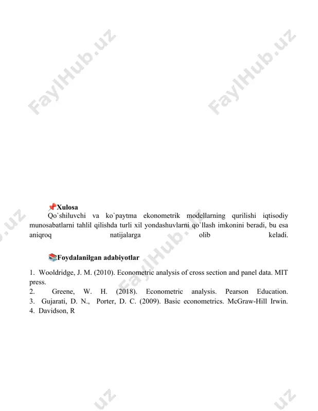 addiriv va multiplikativ ekonometrik modellarni tuzish - Page 5
