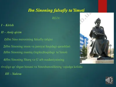 ibn sinoning falsafiy ta’limoti — PPTX