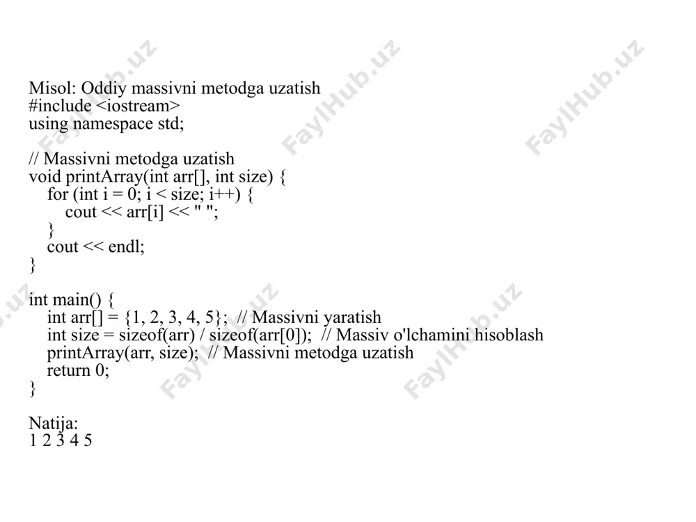 massivlarni ishlatishning afzalliklari - Page 4