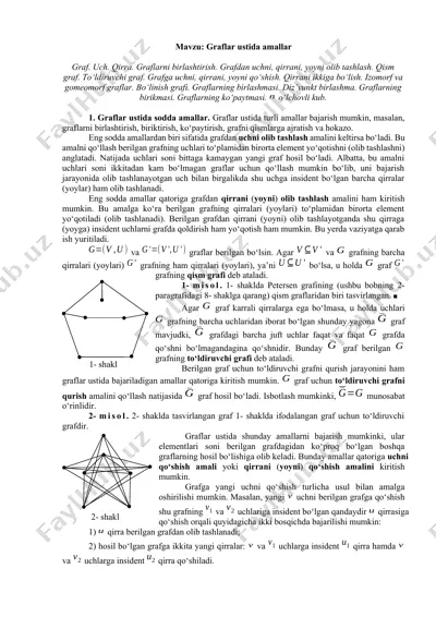 grafiklar ustida amallar — DOCX