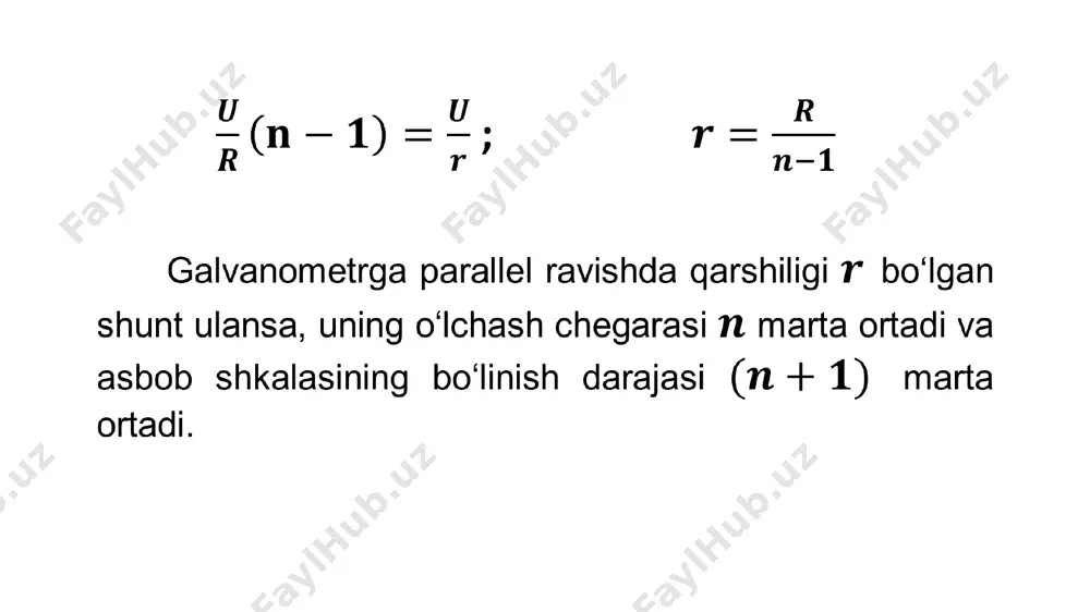 ampermetr va voltmetrning o‘lchash chegarasini oshirish - Page 5