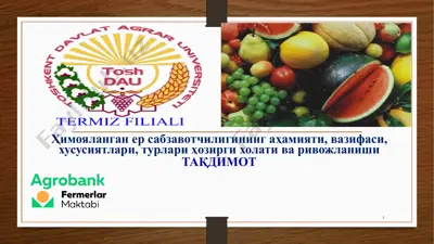 ҳимояланган ер сабзавотчилиги — PPTX