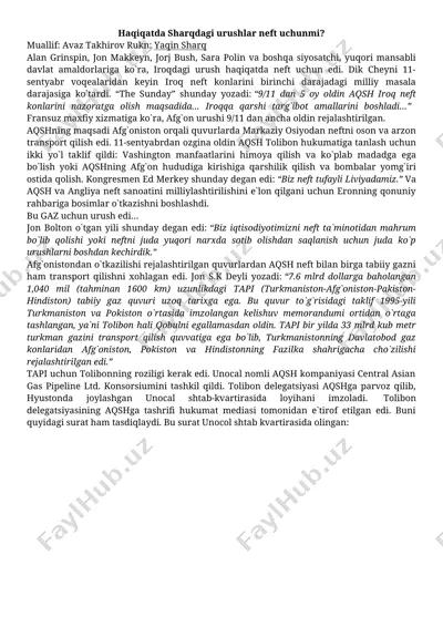 iroq urushi va neft — DOCX