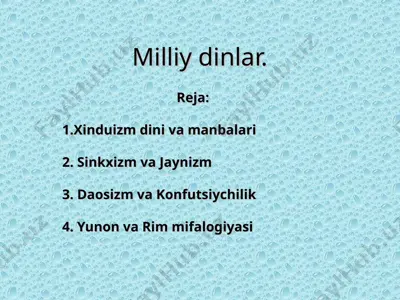 milliy dinlar — PPT