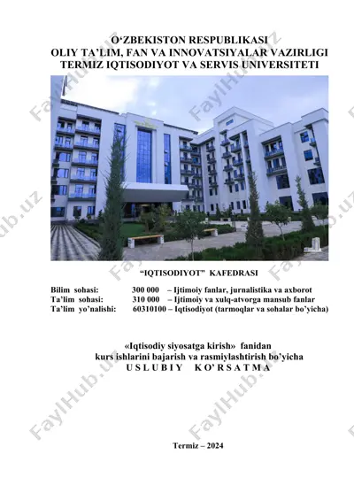 kurs ishini yozish va baholash bo'yicha uslubiy qo'llanma — DOC