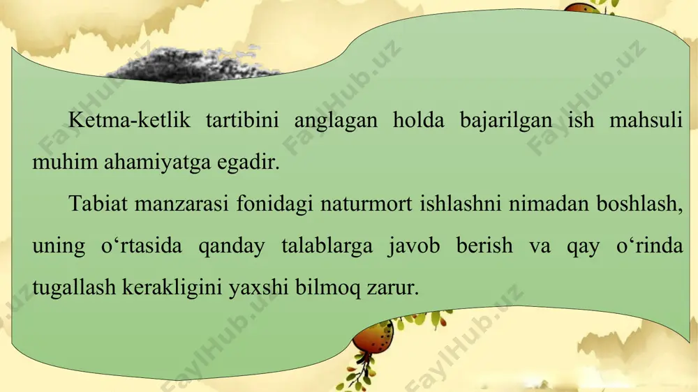tabiat manzarasi fonida naturmort ishlash 5 - sinf - Page 3