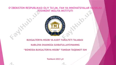 "biznesda buxgalteriya hisobi" — PPTX