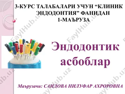 endodontik asboblar — PPTX
