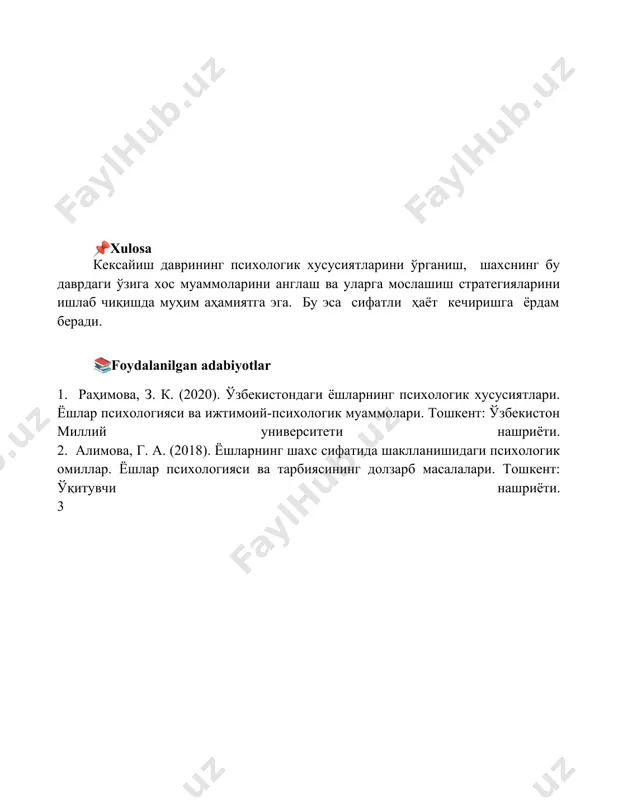 keksayish davrining psixologik xususiyatlari - Page 5