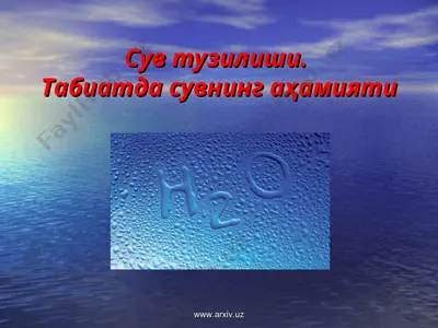 сув тузилиши. табиатда сувнинг аҳамияти — PPT