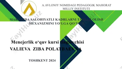 salohiyatli kadrlarni tanlab olish mexanizmi — PPTX
