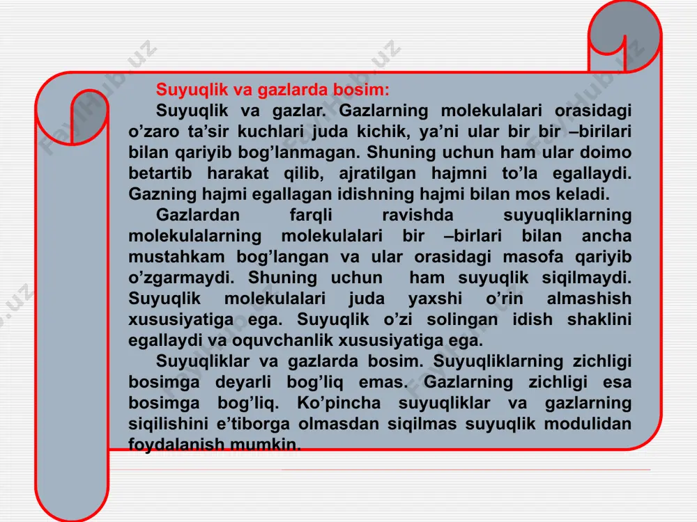 zlarda harakatlanayotgan qattiq jismlarga ta’sir etadigan kuchlarni ko’rmiz. ular qanday kuchlar. suyuqlik va gazda harakat qiladigan jismga ikkita kuch ta’sir qiladi (ularning teng ta’sir etuvchisini deb belgilaymiz). birinchi kuch ( )jismning harakat yo’nalishiga qarama -qarshi yo’nalgan bo’lib, unga peshona qarshilik deyiladi. jismning harakat yo’nalishiga perpendikular yo’nalgan ikkinchi kuchi esa ( ) ko’tarish kuchi deyiladi. 9 e’tiboringiz uchun katta tashakkur. image1.jpeg image2.png image3.jpeg image4.png image5.jpeg image6.wmf image7.wmf oleobject1.bin oleobject2.bin oleobject3.bin image8.wmf image9.jpeg image10.png image11.wmf image12.png x r r r /docprops/thumbnail.jpeg
