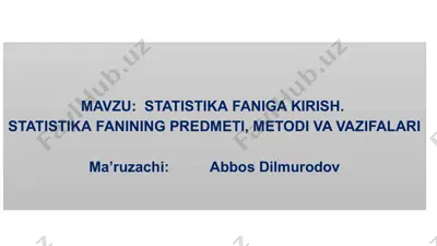 statistika faniga kirish — PPTX